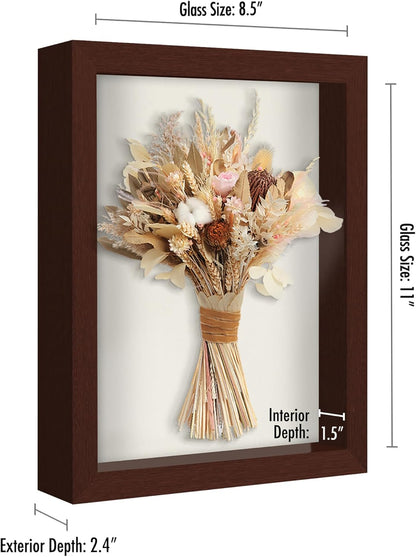 Americanflat 12x16 Shadow Box Frame with Polished Plexiglass - Silhouette Collection - Large Shadow Box Display Case for Tabletop and Wall Display - Black with Soft Felt Back