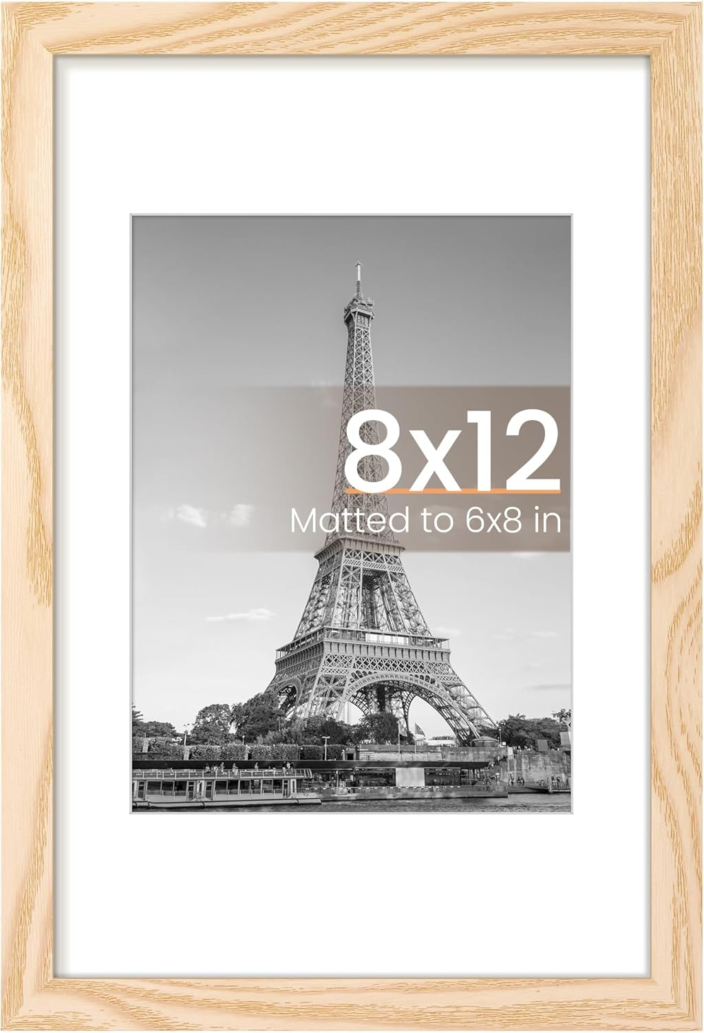 upsimples 8x10 Picture Frame, Display Pictures 5x7 with Mat or 8x10 Without Mat, Wall Hanging Photo Frame, Black, 1 Pack - Colors A