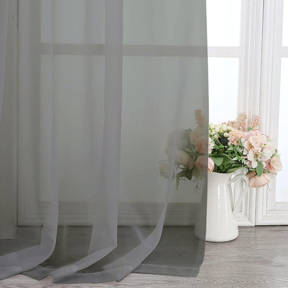Chyhomenyc Sheer White Valances for Windows 2 Pack, Small Window Curtains for Living Room Bathroom Cafe Laundry Basement, Modern Top Dual Rod Pocket Voile Curtain, 42W x 14L inches, White - Colors C