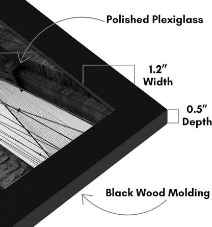 Americanflat 16x20 Picture Frame with Polished Plexiglass - Black Picture Frame - Wide Photo Frames Made of Engineered Wood for Vertical or Horizontal Wall Display - Epic Collection - Black - Colors A