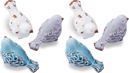 Distressed Finish Ceramic Bird Figurine Home Decor - Assorted Set of 3