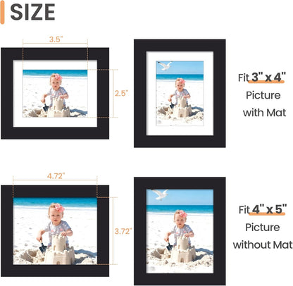 upsimples 8x10 Picture Frame, Display Pictures 5x7 with Mat or 8x10 Without Mat, Wall Hanging Photo Frame, Black, 1 Pack - Colors B