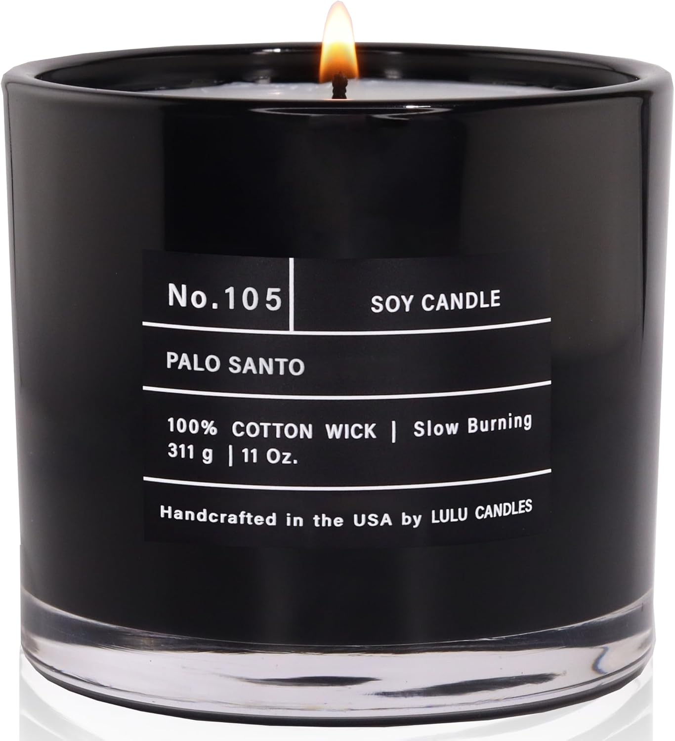 Lulu Candles | Jasmine, Oud & Sandalwood | Luxury Scented Soy Jar Candle | Hand Poured in The USA | Highly Scented & Long Lasting (9 Oz.)