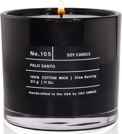 Lulu Candles | Jasmine, Oud & Sandalwood | Luxury Scented Soy Jar Candle | Hand Poured in The USA | Highly Scented & Long Lasting (9 Oz.)