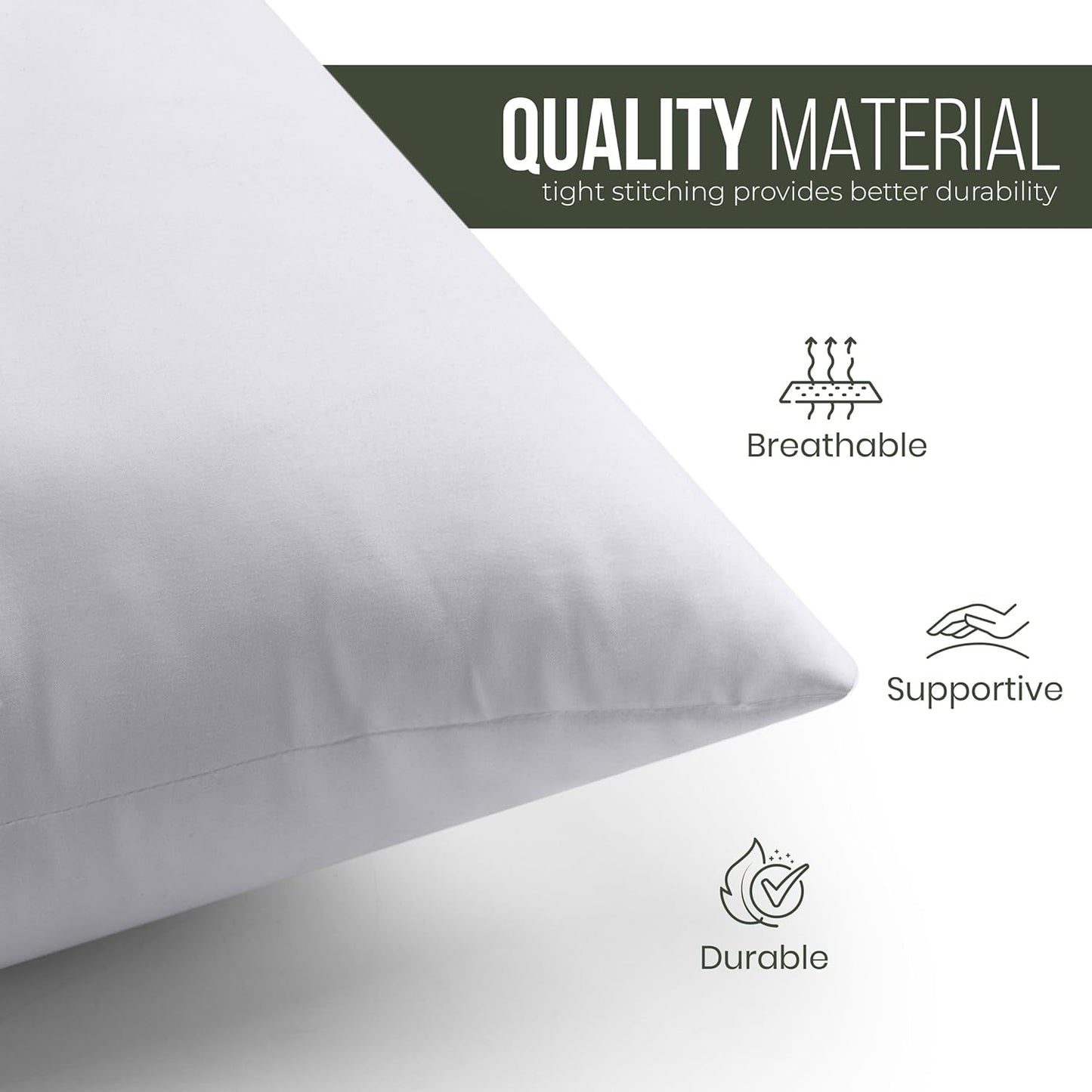 Utopia Bedding Throw Pillows (Set of 4, White) – 16 x 16 Inches Down Alternative Pillows for Bed, Sofa, and Couch - Fluffy Decorative Stuffer Pillow for Indoors & Outdoors