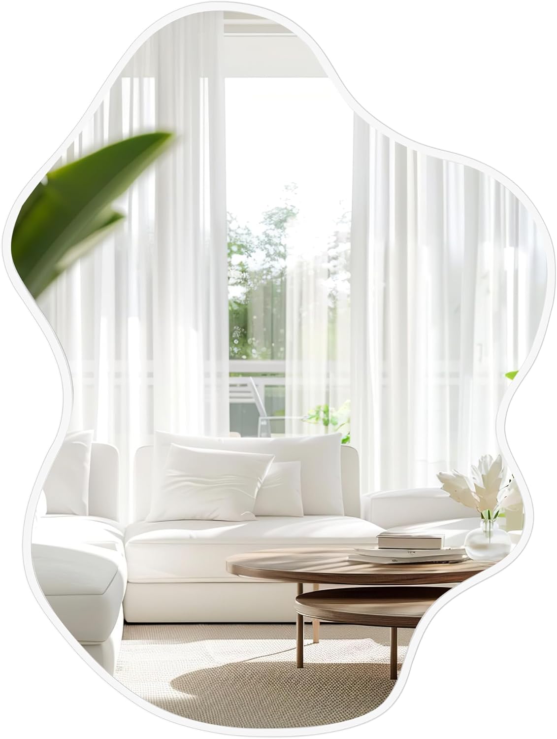 White Round Mirror 30 Inch, Circle Wall Mirrors for Bathroom, Bedroom Living Room or Entryway