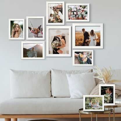 LUCKYLIFE Picture Frames Collage Wall Decor 10-Pack, Gallery Wall Frame Set with 8x10 5x7 4x6 Frames in 3 Different Finishes