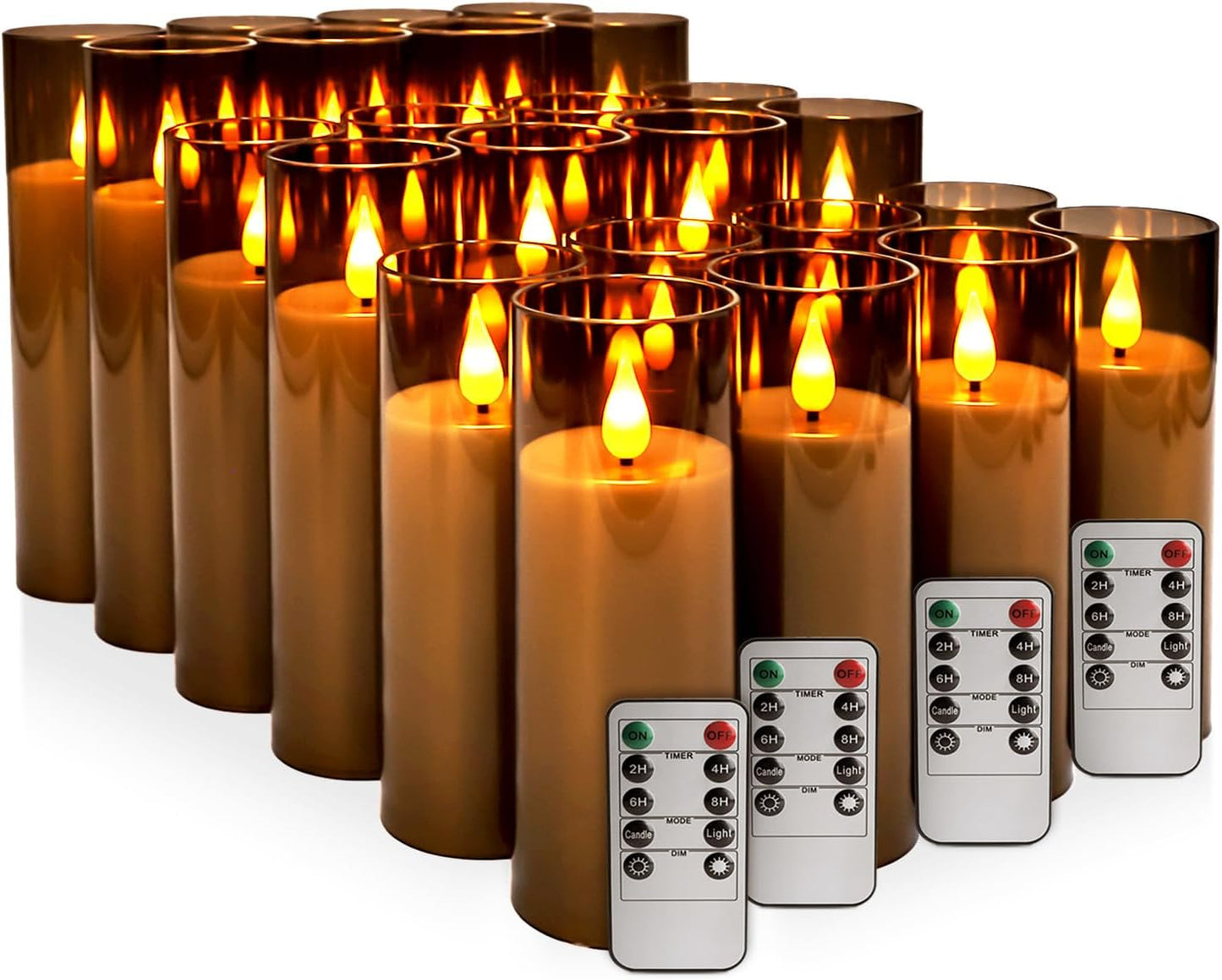 48- Pack of 3 Sizes of LED Flameless Candles.This Candle is Suitable for café, Fancy Restaurant, Bookstore and Other Scenes to Create a Relaxing and Romantic Atmosphere.