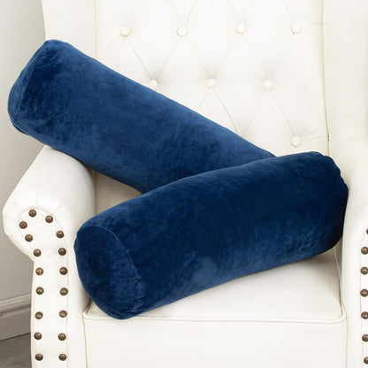 1 MIDDLE ONE Body Pillow, Memory Foam Body Pillows for Adults Sleeping, Decorative Bolster Pillow for Bed & Couch, Long Cylinder Tube Round Pillow, 24x7.87 Inches, Set of 2 (Light Grey)