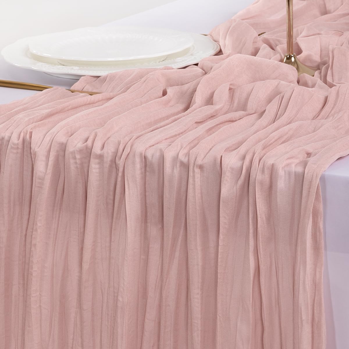 Socomi 3pcs Sage Green Cheesecloth Table Runner Summer Boho Rustic Gauze 120 inch 10FT Cheese Cloth Sheer Runner for Wedding Party Baby Shower Home Decor Holiday Decorations