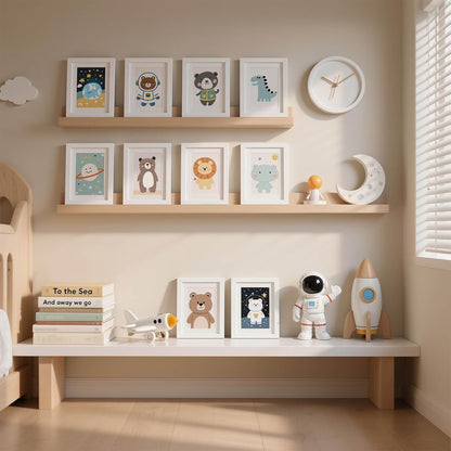 HappyHapi 4x6 Picture Frames Set of 10, Tabletop or Wall Display Pictures 3.5x5 with Mat or 4x6 Without, Multi Photo Frames Collage (Black)