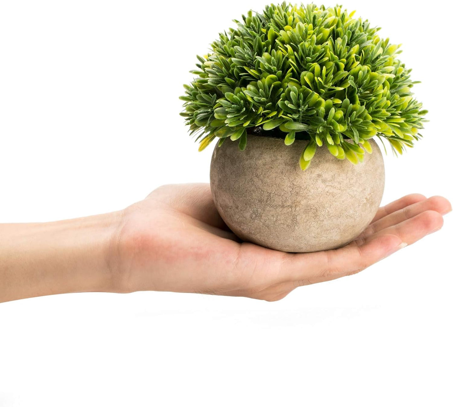 Velener Mini Sage Green Potted Boxwood Topiary Artificial Plants for Home Decor Indoor, Farmhouse House Plant Office Small Desk Shelf Apartment Coffee Bar Bathroom Decor Guest Room, Small Fake Plant