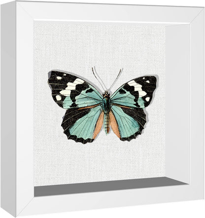 Califortree 8x8 Shadow Box Frame with Soft Linen Back - Push Pins Included, Memory Box Display Case for Flower, Tickets and 3D Items, Black