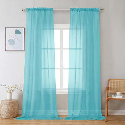 Chyhomenyc Sheer White Valances for Windows 2 Pack, Small Window Curtains for Living Room Bathroom Cafe Laundry Basement, Modern Top Dual Rod Pocket Voile Curtain, 42W x 14L inches, White - Colors A