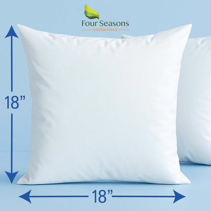 Euro Size Pillow Protectors (Set of 2) - European Square 26x26 Pillow Covers Waterproof Hypoallergenic Dust Proof Zippered Encasement