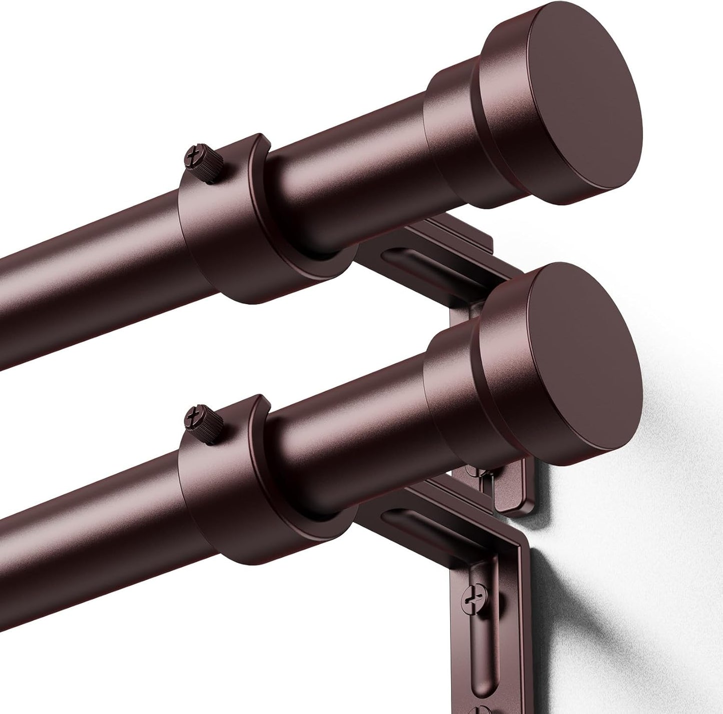 YaFex Curtain Rods 2 Pack 32-144 Inch, Heavy Duty 1 Inch Curtain Rod, Black Extra Long Adjustable Window Treatment Rods, Modern Design, Easy Installation