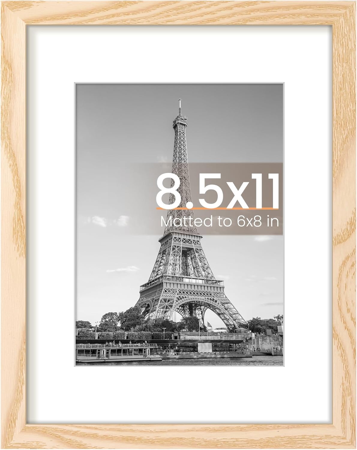 upsimples 8x10 Picture Frame, Display Pictures 5x7 with Mat or 8x10 Without Mat, Wall Hanging Photo Frame, Black, 1 Pack - Colors B