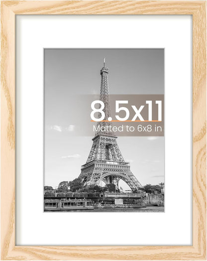 upsimples 8x10 Picture Frame, Display Pictures 5x7 with Mat or 8x10 Without Mat, Wall Hanging Photo Frame, Black, 1 Pack - Colors B