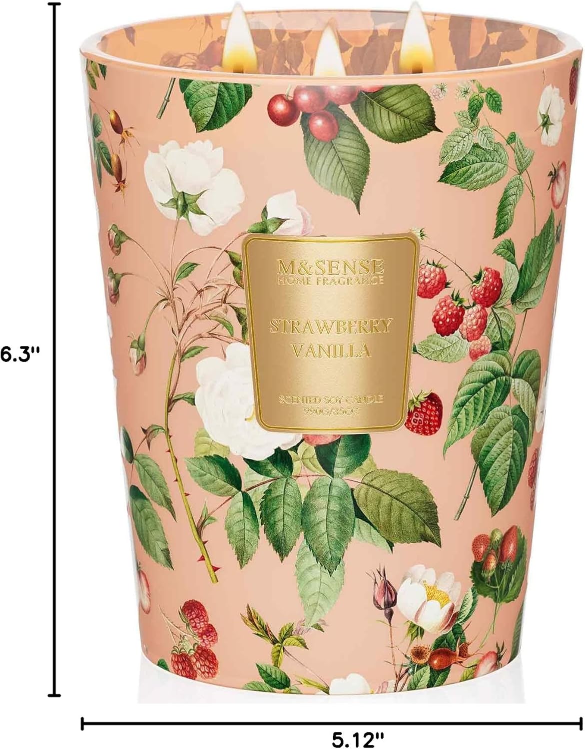 M&SENSE Jasmine Candles Highly Scented 3 Wick 35oz 150 Hours Burn Extra Large Jar Candles for Women, Natural Soy Wax Aromatherapy Candle for Stress Relief, Meditation, Yoga, Spa - Colors B