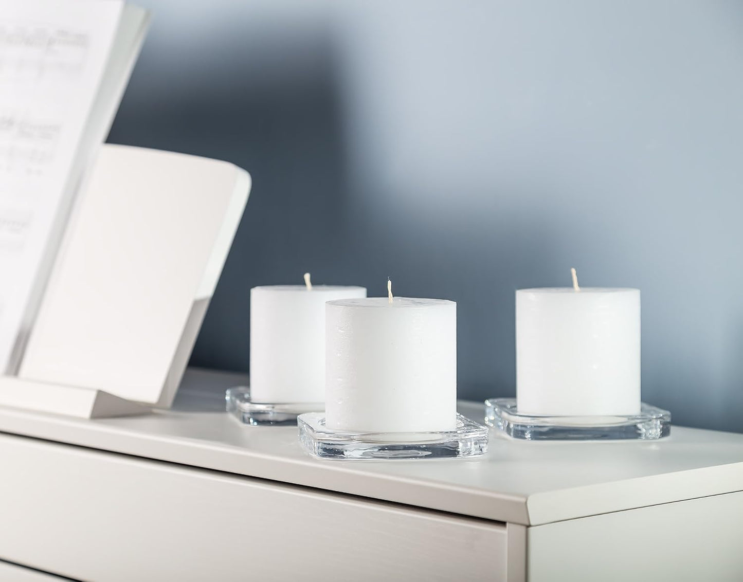 Melt Candle Pillar Candles, 3 Pack - Unscented Candles for Home, Church, Weddings, & More - 3" x 4", Ivory