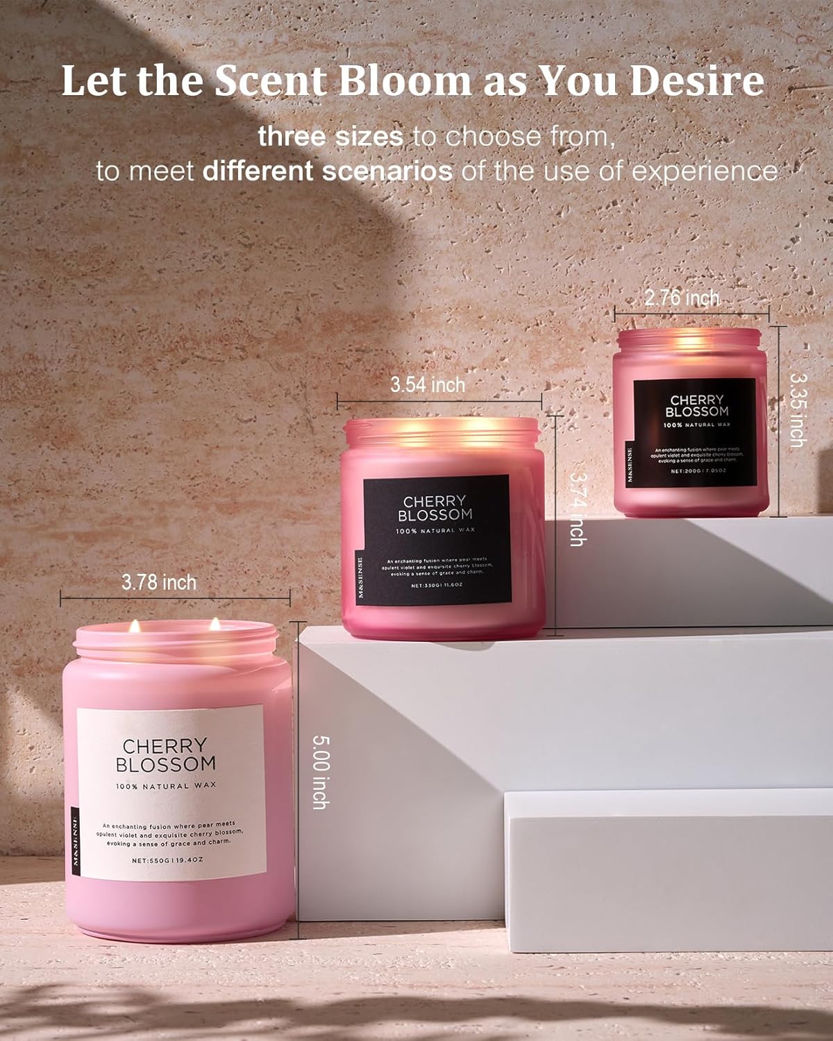 M&SENSE Eucalyptus & Mint Scented Jar Candle, Large 19.4oz Natural Soy Wax, 110-Hour Long Lasting Non-Toxic Clean Burning, Fresh Smelling Home Aromatherapy for Spa Stress Relief, Gifts for Men Women