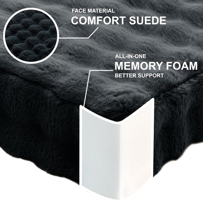 JKMAX 2 Pcs High Density Foam Floor Pillow - Upgraded Large Pillows Seating for Adults - Outdoor Floor Cushion with Soft Tufted Cover - Yoga Pillows for Sitting On Floor - 22 Inch Light Gray