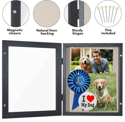 Americanflat Front Opening 11x14 Shadow Box Frame with Shatter-Resistant Glass - Silhouette Collection - Shadow Box Display Case for Tabletop and Wall Display - Black