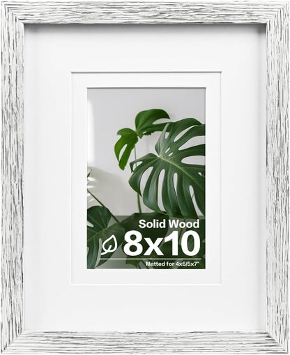 Egofine 12x16 Picture Frame Black, Covered by Plexiglass Made of Solid Wood, Display Pictures 9x12 and 11x14 with Mat or 12x16 Without Mat, for Wall Mounting Photo Frame - Colors B