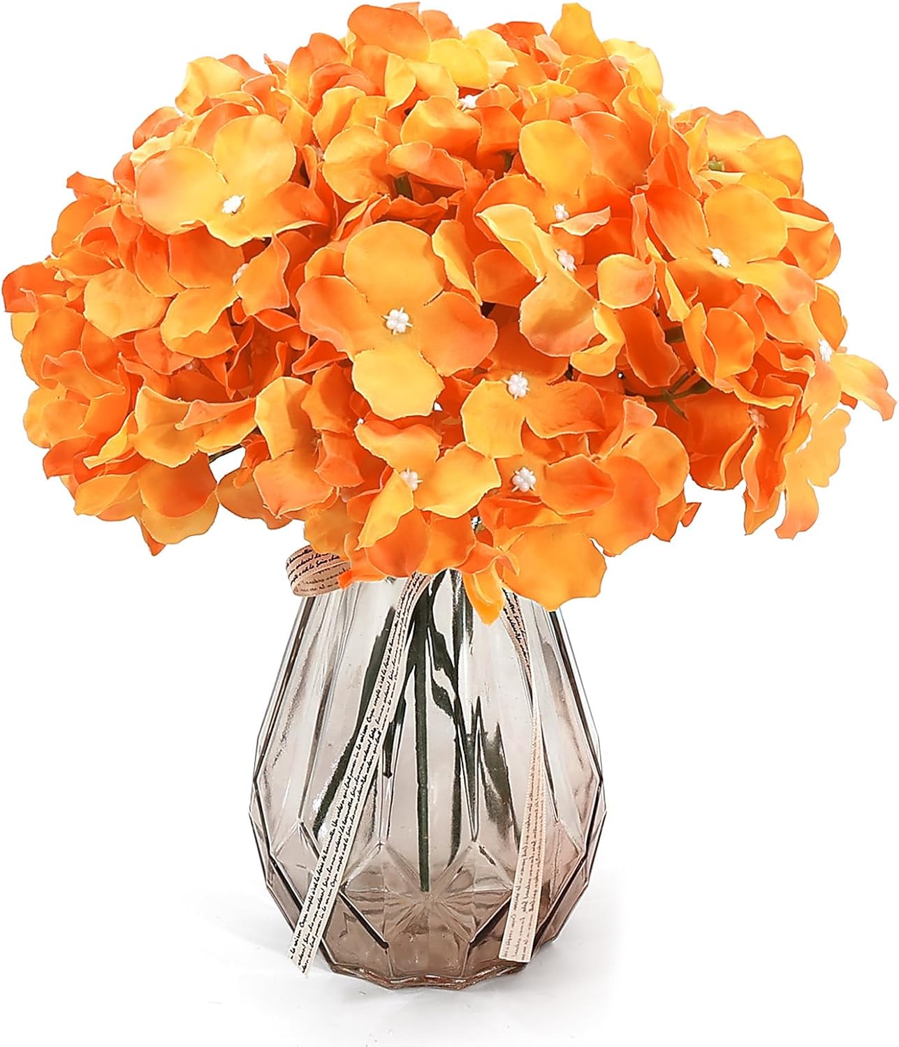 Auihiay 64 PCS Artificial Hydrangea Flowers, Silk Hydrangea Full Flowers Heads with Stems for Wedding Centerpieces, Home, Garden, Baby Shower, Party Decoration (Ivory)