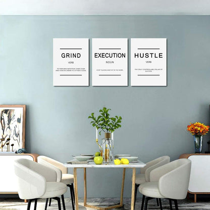 Inspirational Canvas Painting Wall Art -EPHANY ART,Mindset Quotes Prints, Success Framed Entrepreneur Poster Positive Quotes Wall Poster for Home Office Workplace (M-3pcs,12x16inchx3pcs)
