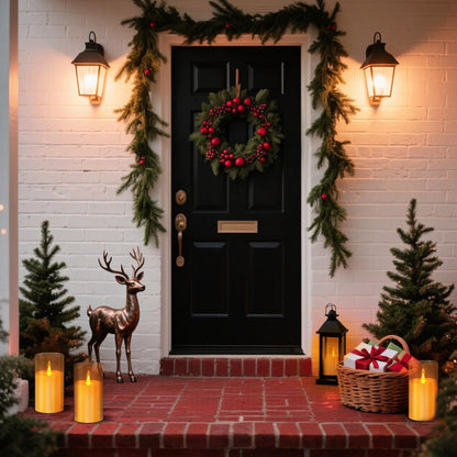 wemarry Flameless Candles 4" 5" 6" Acrylic Glass Pillars 3" Diameter Battery Operated Flickering Candles Include 8-Key Remote with Timer Function 400+ Hours (Gray, Warm Light 3 Pack)