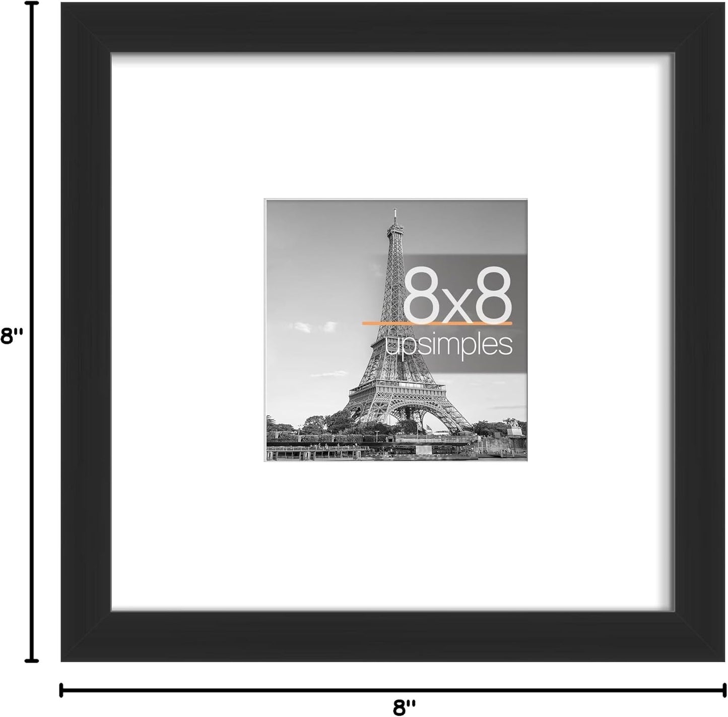 upsimples 8x10 Picture Frame, Display Pictures 5x7 with Mat or 8x10 Without Mat, Wall Hanging Photo Frame, Black, 1 Pack - Colors A