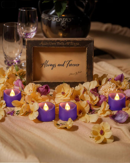 Homemory 24Pcs Flickering Flameless Candle Battery Operated, 200+Hours Fake Electric LED Tea Lights for Votive, Centerpiece Table Decorations, Wedding, Aniversary, Halloween, Christmas