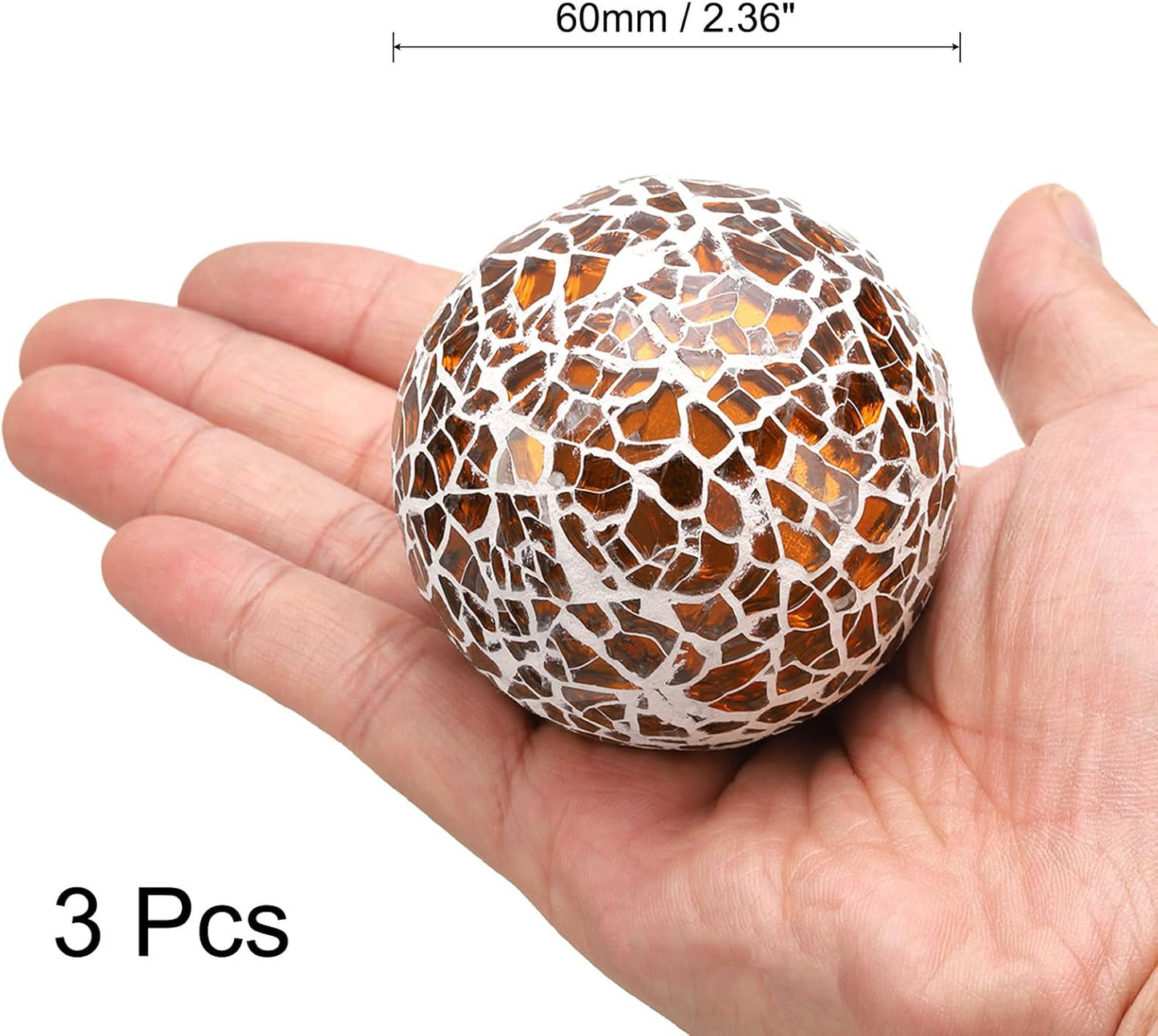 uxcell 3Pcs Decorative Glass Balls 2.36 Inch Orbs Centerpiece Balls Mosaic Glass Ball Sphere for Decor Bowls Vases Dining Table Party, Dark Blue