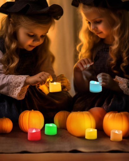 Homemory 24Pcs Flickering Flameless Candle Battery Operated, 200+Hours Fake Electric LED Tea Lights for Votive, Centerpiece Table Decorations, Wedding, Aniversary, Halloween, Christmas