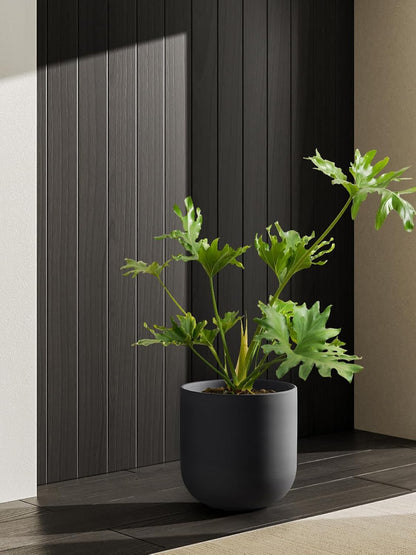 LE TAUCI 12 Inch Pots for Plants, Ceramic Large Planters for Indoor Plants, Indoor Plant Pots for Home Garden Patio Office, Planter Pots with Drainage Hole and Rubber Plug, Neutral Gray