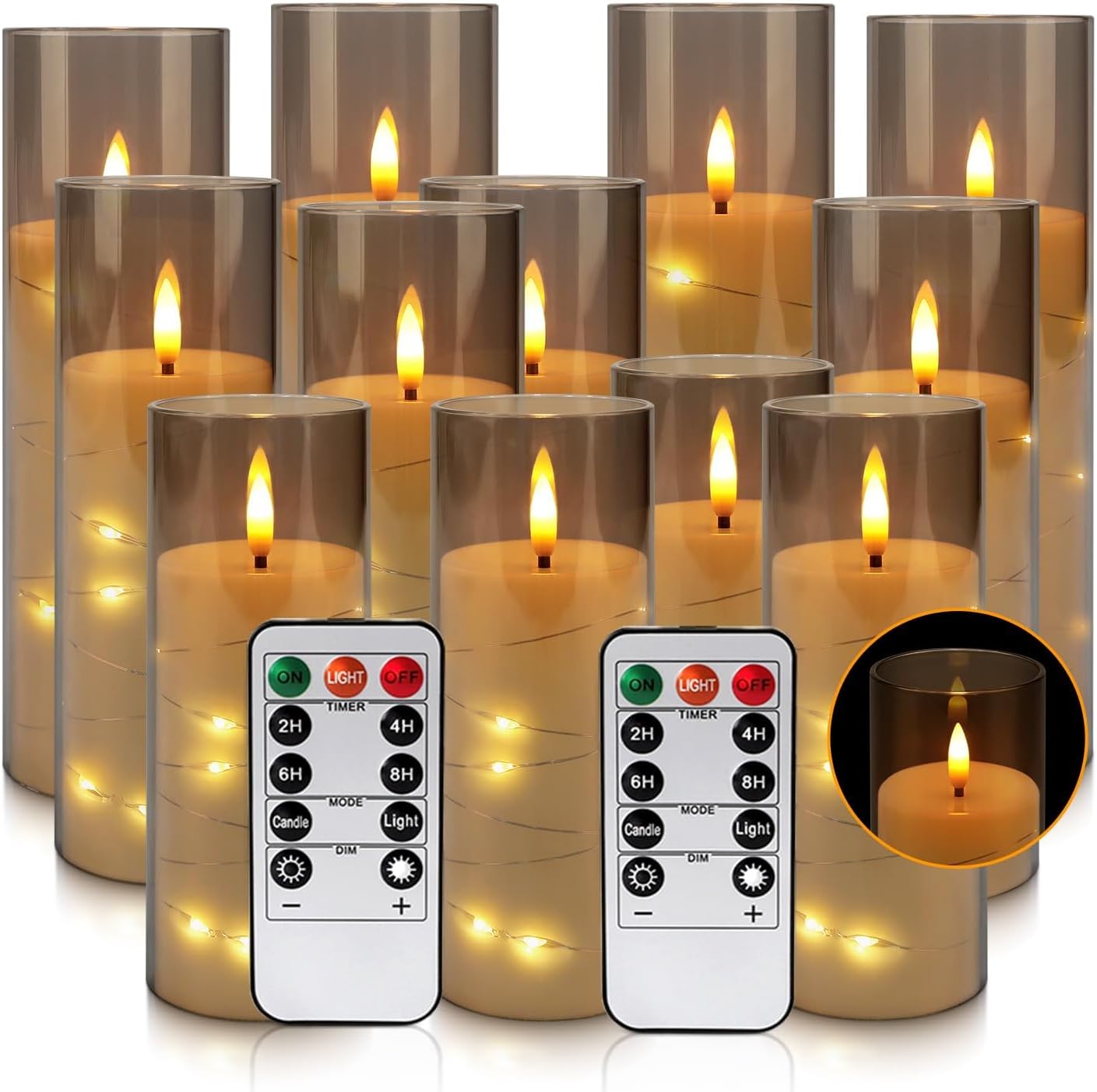 48- Pack of 3 Sizes of LED Flameless Candles.This Candle is Suitable for café, Fancy Restaurant, Bookstore and Other Scenes to Create a Relaxing and Romantic Atmosphere.
