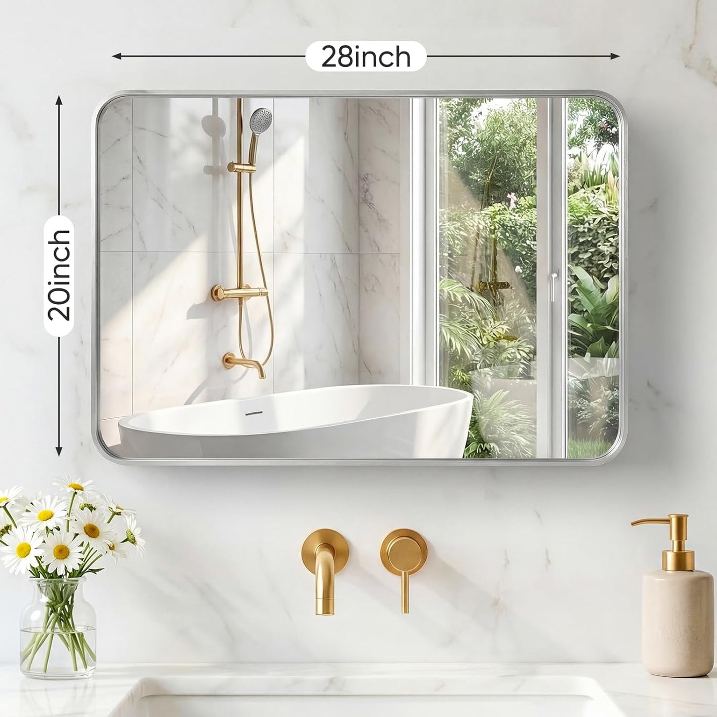 NEWBULIG Gold Round Wall Mirror 36 Inch, Bathroom Mirrors for Over Sink, Wall Decor for Bathroom, Entryway, Bedroom, Vanity