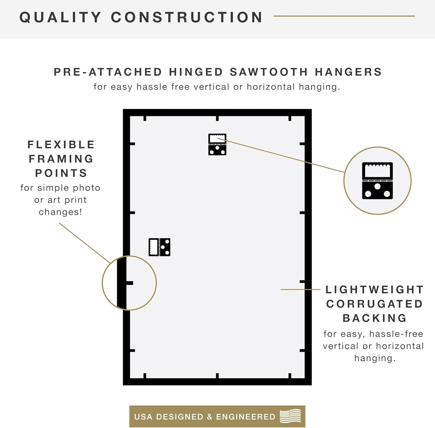 MCS Trendsetter 24x36 Poster Frame Black High-Gloss, Vertical & Horizontal Wall Hanging Large Picture Frame for Photos, Posters & Art Prints (1-Pack)