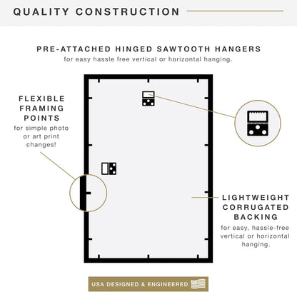 MCS Trendsetter 24x36 Poster Frame Black High-Gloss, Vertical & Horizontal Wall Hanging Large Picture Frame for Photos, Posters & Art Prints (1-Pack)