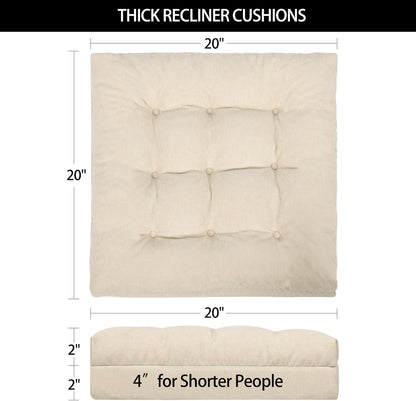 Recliner Cushions for Elderly, 20x20x5 Inch Thick Chair Cushion Patent Design Soft Tufted Dual Layer Booster Seat Cushions for Seniors Recliner Risers Taupe 1P