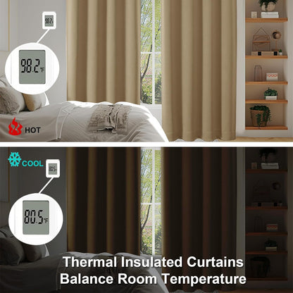 Simplebrand Ava Sage Green Blackout Curtains for Bedroom 63 Inch Length 2 Panels Set, Solid Thermal Insulated Energy Saving Rod Pocket Window Treatment Curtains Blackout Drapes, W40 x L63 Inch, Sage - Colors C