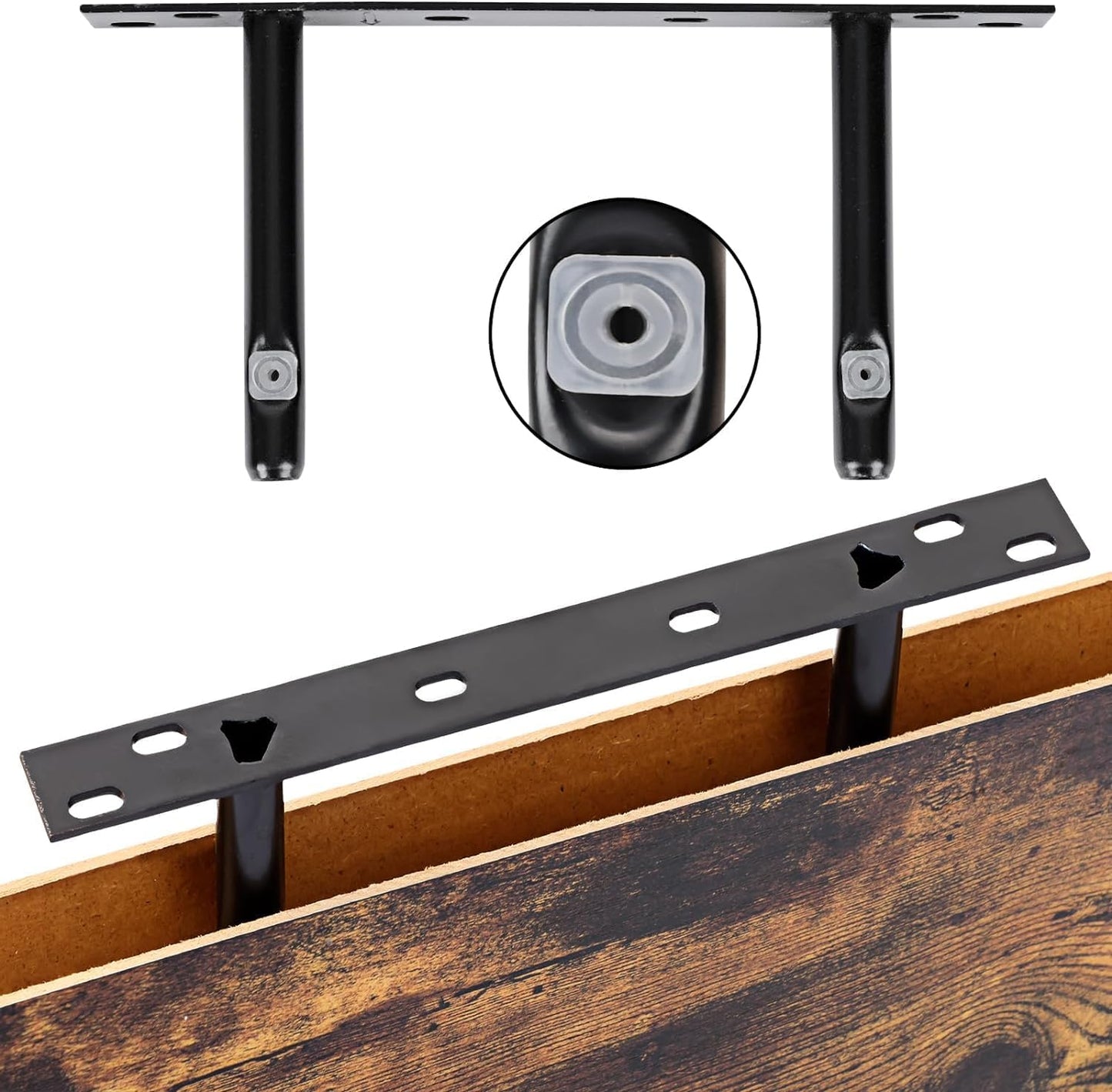 Fixwal Black Floating Shelves for Wall, Rustic Wood Shelves for Bathroom, Living Room, Bedroom and Kitchen, Wall Shelves for Storage, Books, Room Decor (Set of 4, 15.8 Inch)