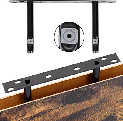 Fixwal Black Floating Shelves for Wall, Rustic Wood Shelves for Bathroom, Living Room, Bedroom and Kitchen, Wall Shelves for Storage, Books, Room Decor (Set of 4, 15.8 Inch)