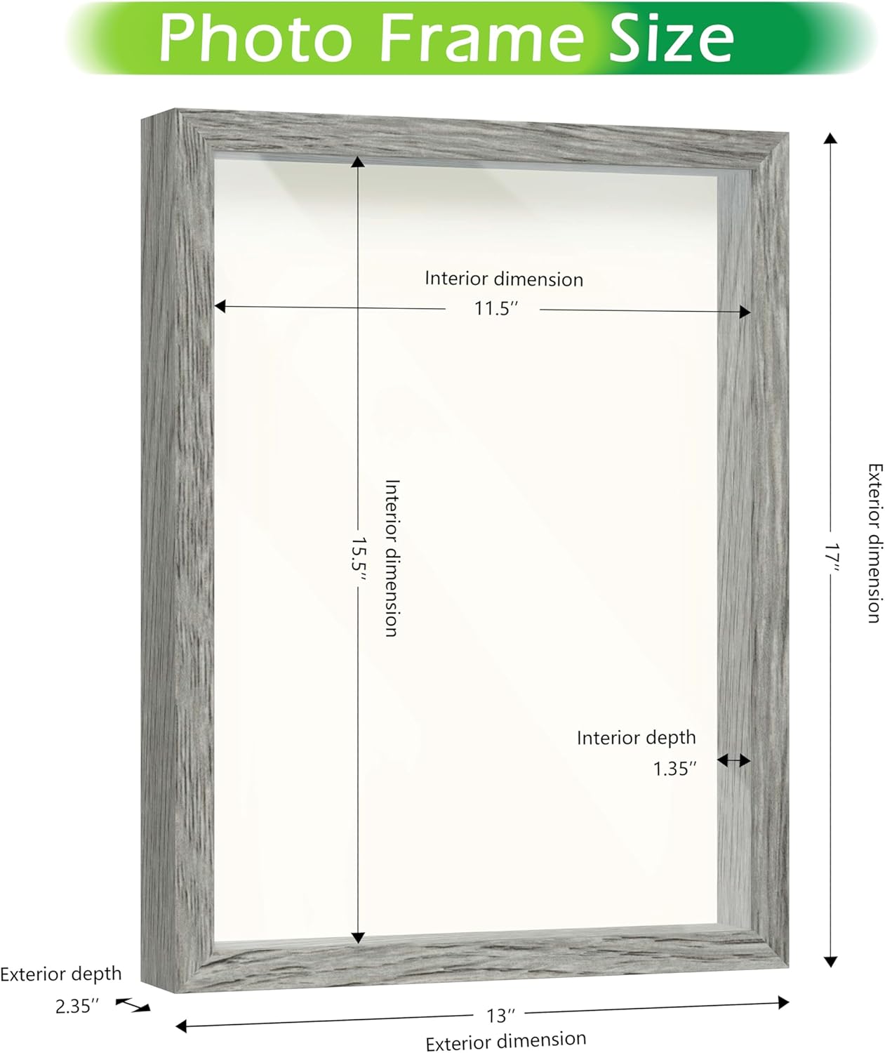 FrameWorks 11” x 14” Dark Oak Wooden Shadow Box Frame – Display Case with Soft Felt Back, Memory Box with Tempered Glass, Display Box with Elegant White Ball Push Pins, Wooden Flower Box