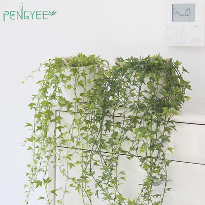 3 Packs Fake Hanging Plants with Black Pots, 20" Artificial Hanging Plants for Wall Decor, Fake Fern Plants Mandala Vine for Home Bathroom Bedroom Kitchen Office Room Decor