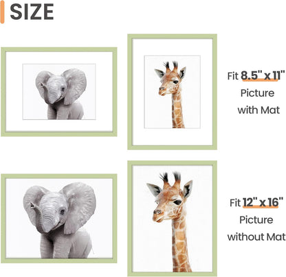 upsimples 8x10 Picture Frame, Display Pictures 5x7 with Mat or 8x10 Without Mat, Wall Hanging Photo Frame, Black, 1 Pack - Colors A