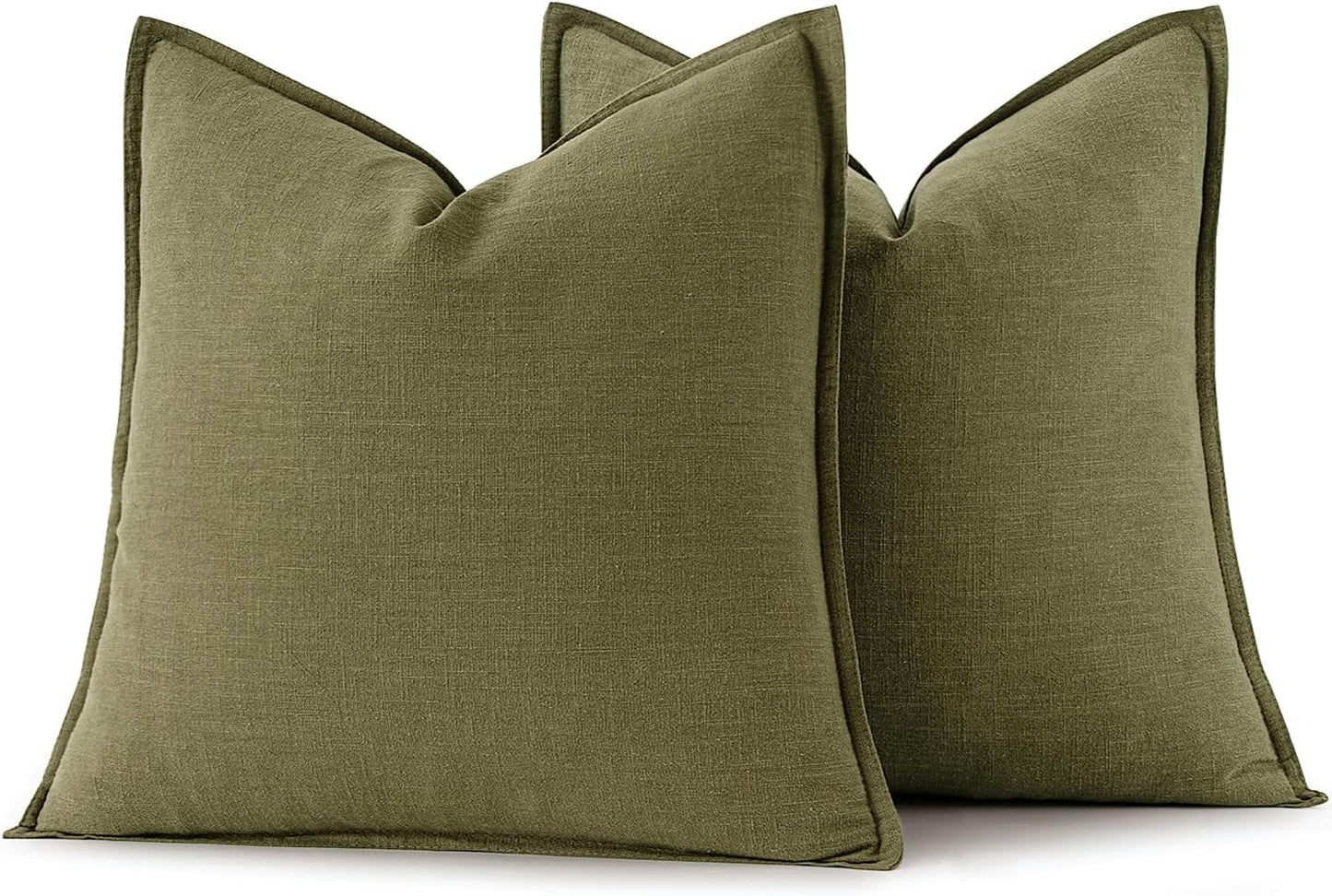 MIULEE Decorative Linen Euro Sham Pillow Covers 26x26 Cream White Boho Farmhouse Neutral Couch Throw Pillows for Bed Pack of 2 Accent Modern Pillowcase Sofa Livingroom Home Decor