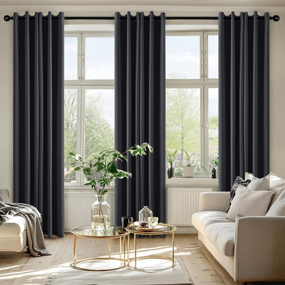 MIULEE Blackout Curtains for Bedroom Living Room 2 Panels, Thermal Insulated Room Darkening Drapes Grommet Noise Reducing Light Blocking Window Treatments 63 Inches Long 40x63 Inch Black - Colors A