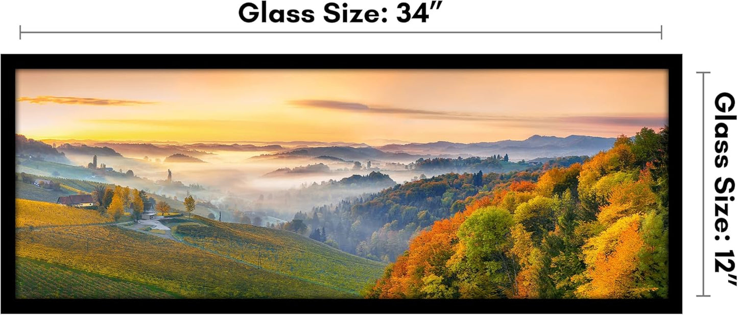 Americanflat 12x18 Poster Frame with Shatter-Resistant Glass - Signature Collection - Gallery-Style Frames Made of Engineered Wood - Photo Frame for Wall Display - Black - Colors A